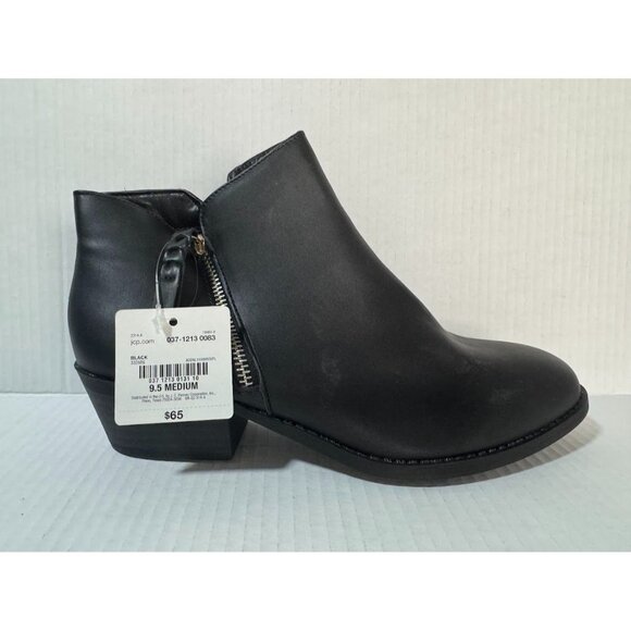 NWT Arizona Black Ankle Boots, Zipper, Block Heel, Size 9.5 - Picture 3 of 5